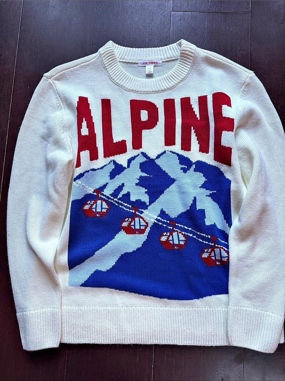 Joe Fresh Alpine Ski Graphic Sweater Crewneck Large
